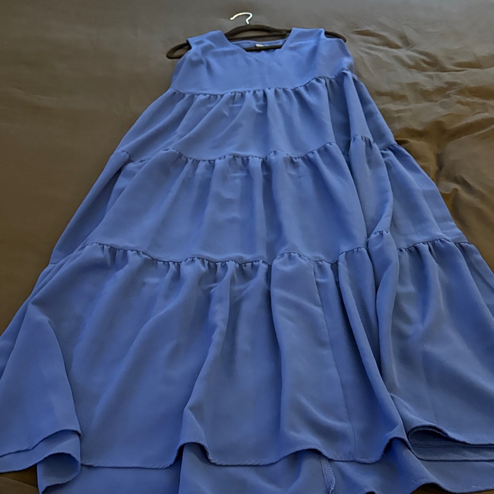 EUC Skue Blue Tiered Maxi Dress-S